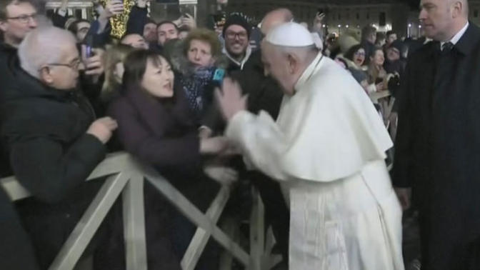 How do you feel about the pope since he publicly admonished and slapped a worshiper's hand?