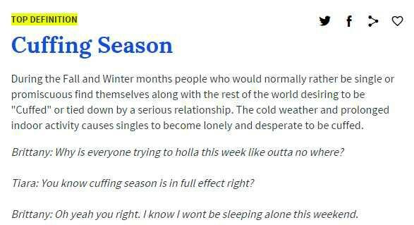 How is cuffing season going for you?