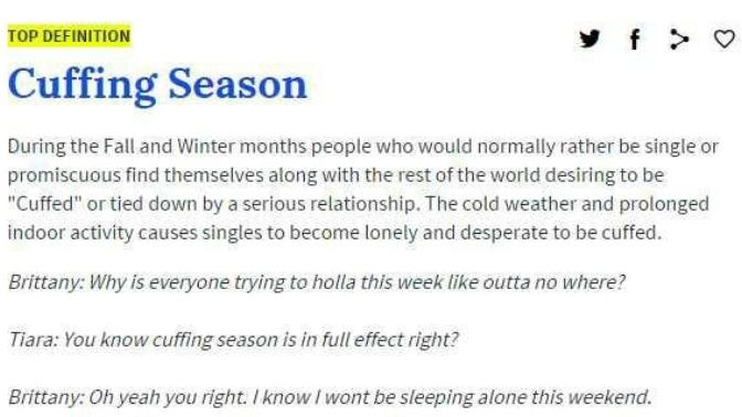 How is cuffing season going for you?