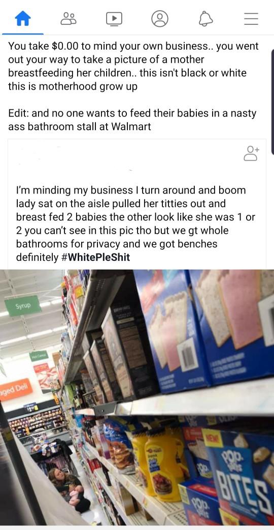 How would you react to this lady breastfeeding in the aisle?