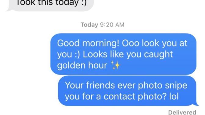 How corny was my response? (photo included)?