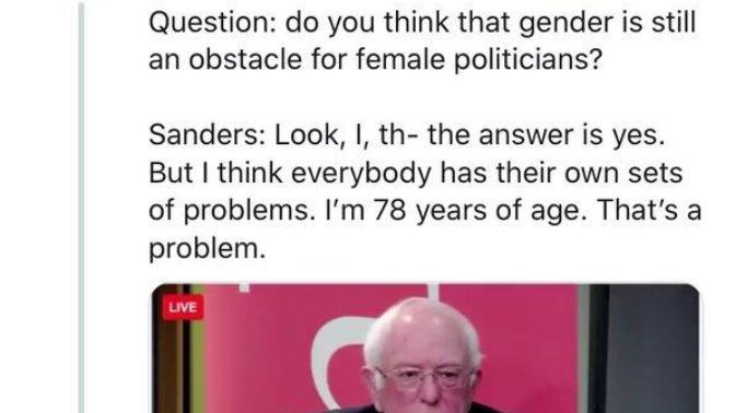 This is why they said Bernie Sanders is sexist? ARE YOU FUCKING KIDDING ME?