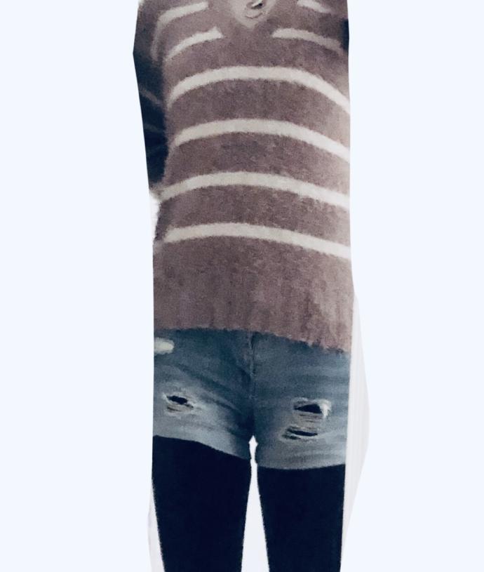 In your opinion, On a scale of 1-10, How tacky do these shorts look with the sweater and tights. {10 being MOST tacky }?