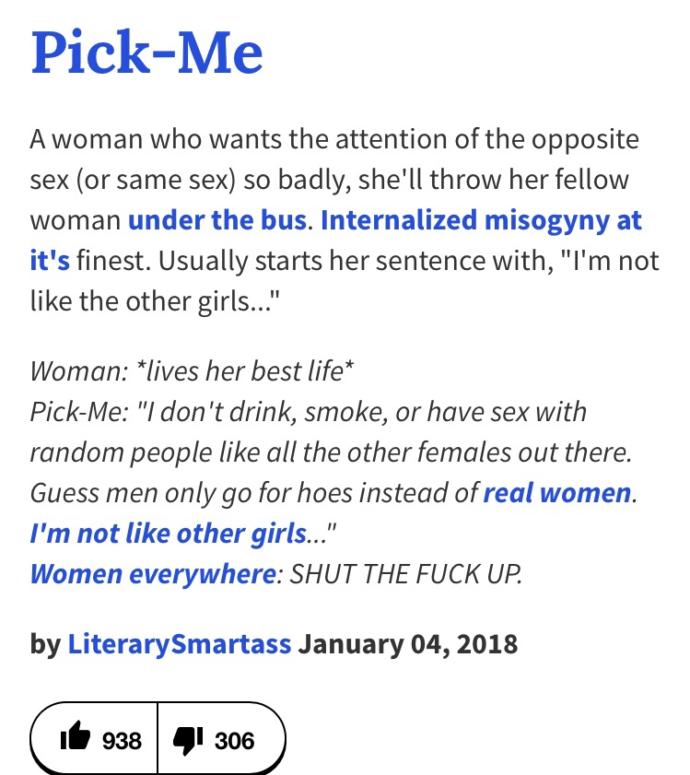 Ladies, have you ever been a pick-me chick?