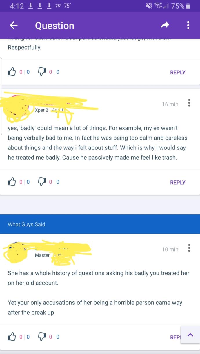 Why would my ex delete comments at dont support his argument about me?