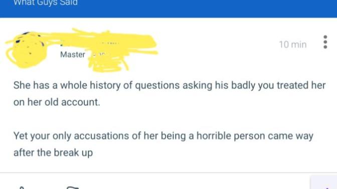 Why would my ex delete comments at don't support his argument about me?