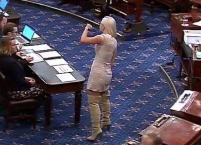 You remember when the snowflakes got triggered by Kyrsten Sinema wearing thigh high boots on the senate floor?