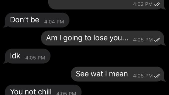 Did she just say “don’t be”, “chill you won’t” just to say if? or did she mean it?