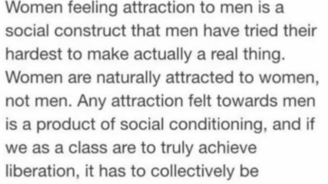 Is it a “social construct” for women to feel attraction towards men?