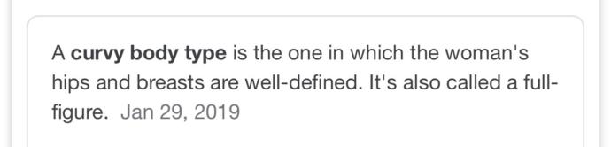 What does curvy mean?