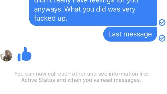 So I wanted to message my ex one last thing was this the right thing to do? And what did he mean by the thumbs up?