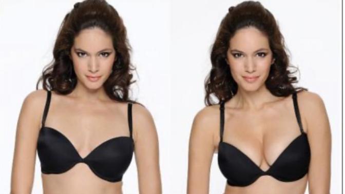 Wearing a push-up bra?