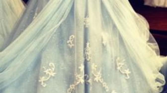 What do you think of this blue wedding dress?