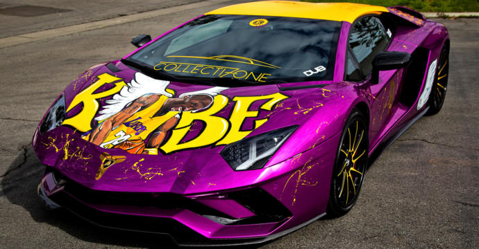 Which of these cars that were custom Painted  as Kobe Bryant Tributes would you choose?