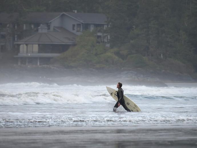 Surfing Tofino, B. C., Canada