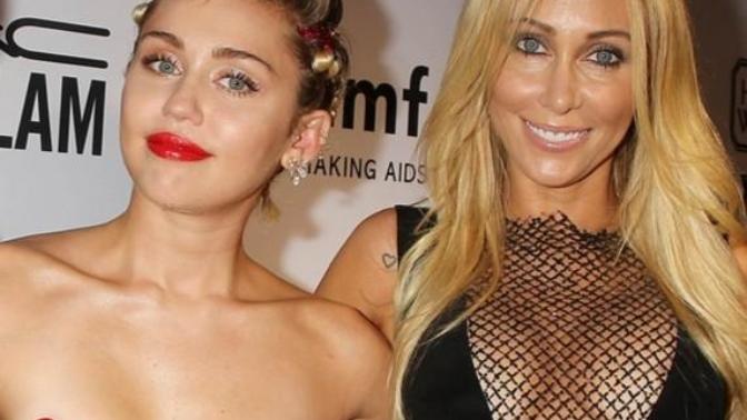 What are your thoughts on the dress by Miley Cyrus's mom here?