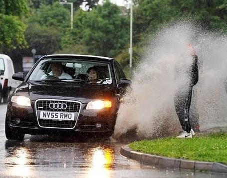 Have you ever been splashed by a puddle a car drove in?