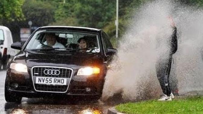 Have you ever been splashed by a puddle a car drove in?