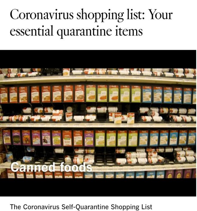 What items should we stock for Coronavirus pandemic?