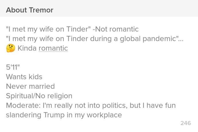 Rate my Tinder bio/Looking for a quarantine bae?