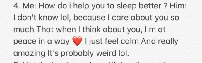 When I asked him how do I help him to sleep better?