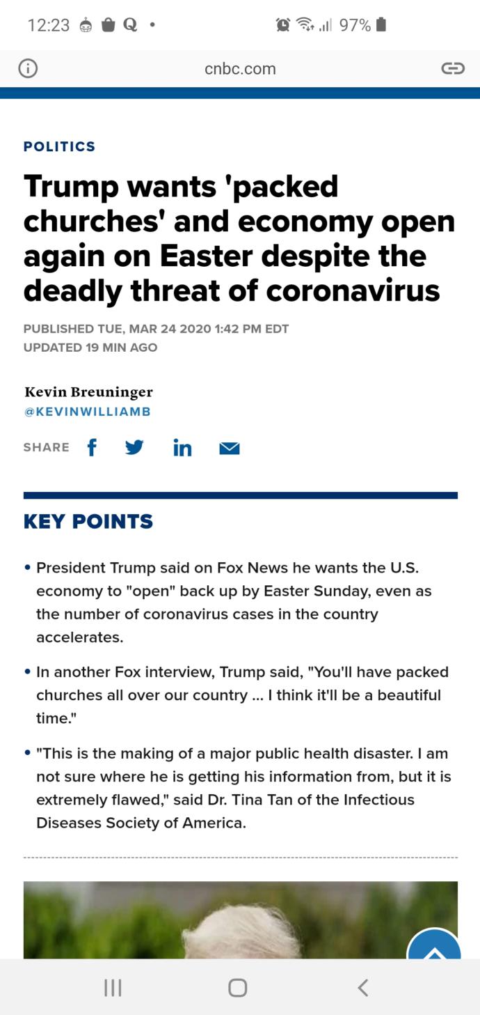 Trump wants Packed churches by Easter how is that possible?