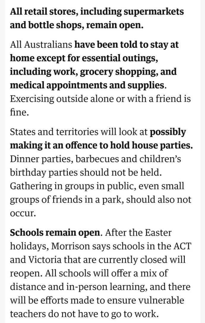 Do you think its ridiculous that the Australian Government is not shutting down schools?