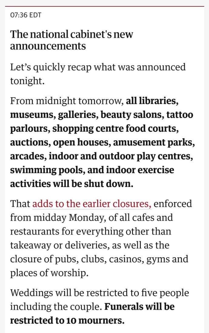Do you think its ridiculous that the Australian Government is not shutting down schools?