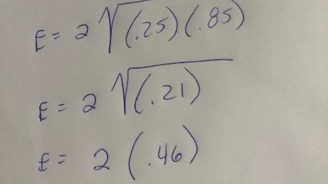 How did she get (.46) for this calculation?