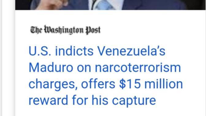 What are your thoughts on Trump putting a $15 million dollar bounty on Maduro's head?
