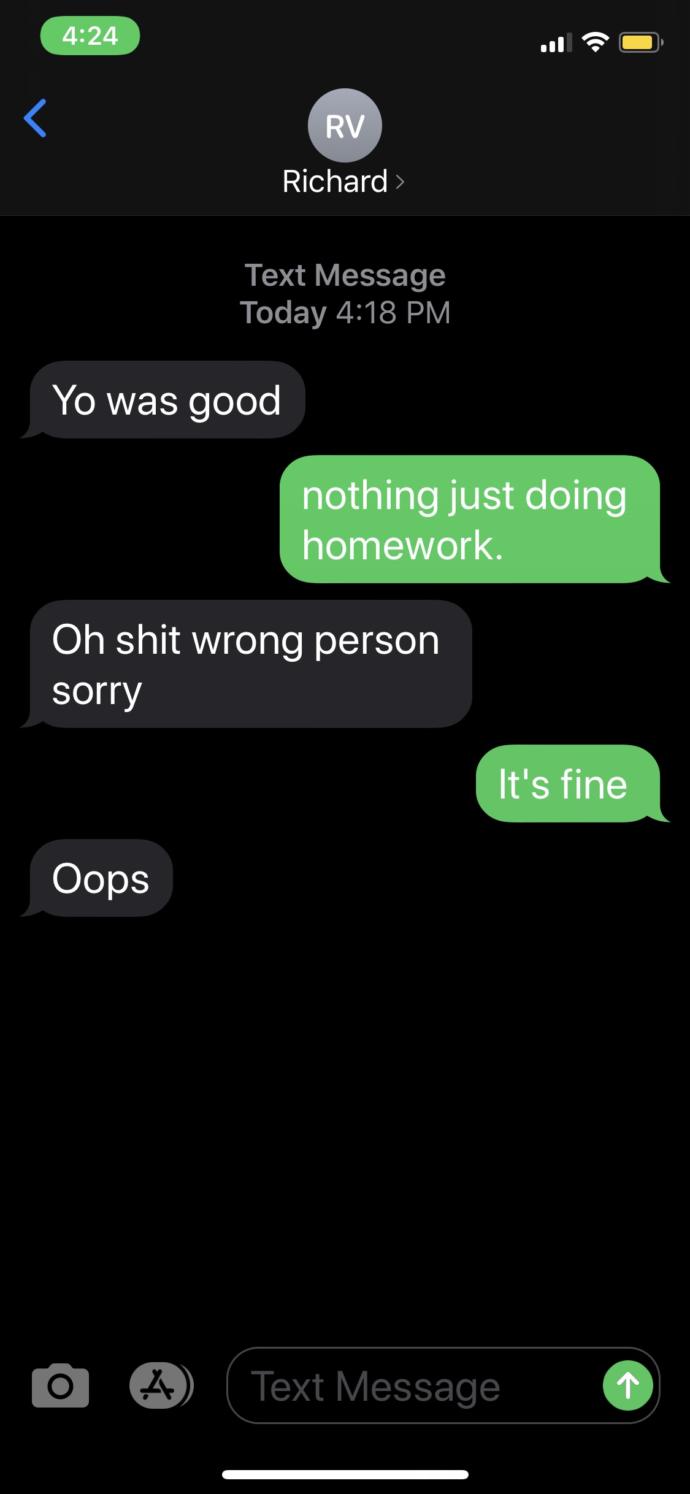 Does this sound like he messaged the wrong person?
