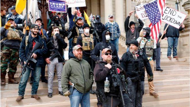 Protesters took to the streets in Michigan on Thursday to protest the excessive quarantine