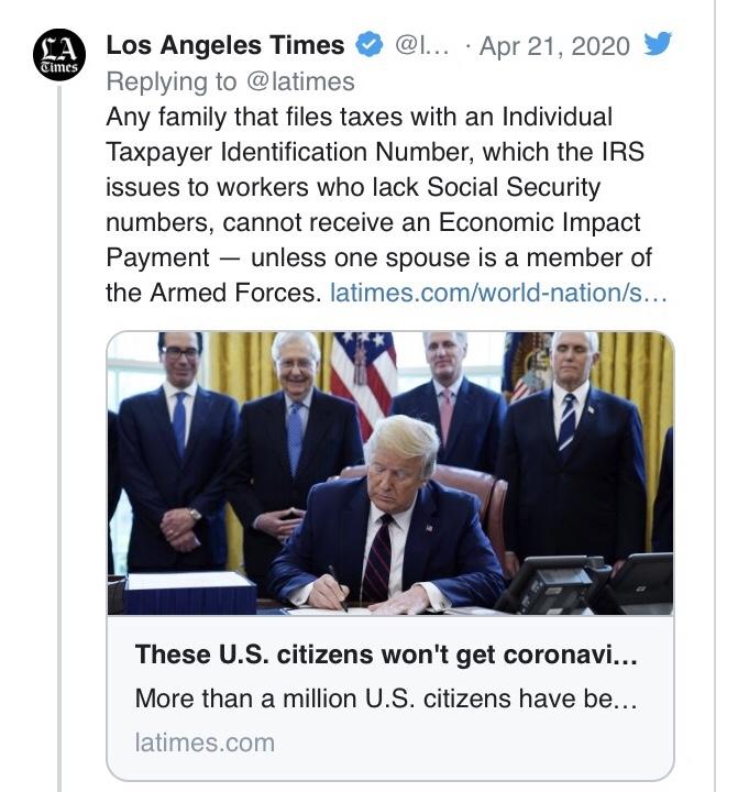 U.S. Citizens Married To Immigrants Are Blocked From Getting Stimulus Checks! Do you agree or disagree?