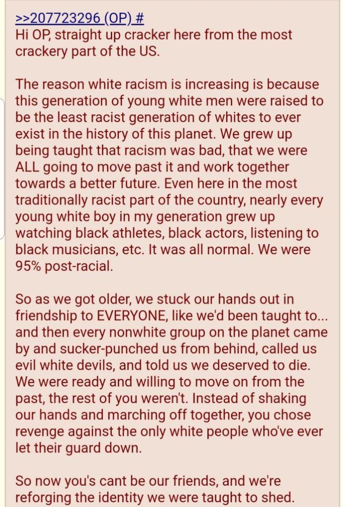 Do you think it's OK for minorities to mistreat White people?