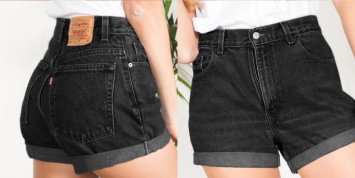 Which black denim shorts look better?