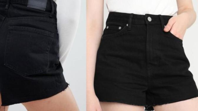 Which black denim shorts look better?