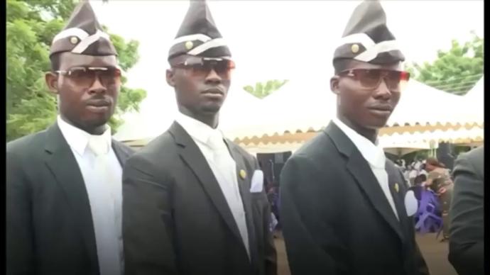 I saw 6/7 men in black suit (in my dream or in real life I dont remember) 10 minutes back just as shown in image in description. What does it mean?