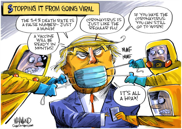Why is Trump all but saying mission accomplished about Covid-19?