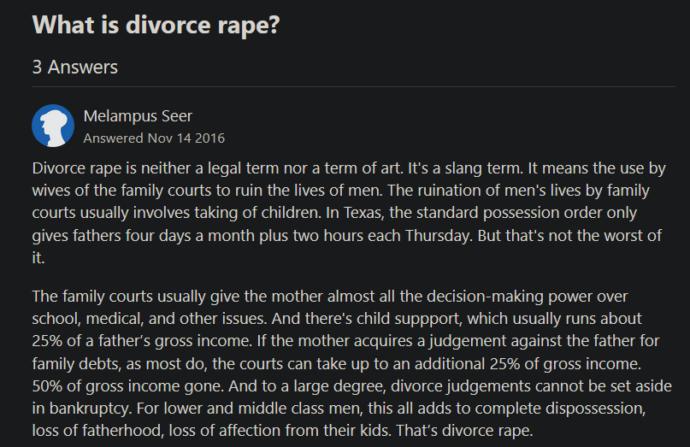 Well Teach boys not to rape when we Teach girls not to divorce rape. Fair is fair?