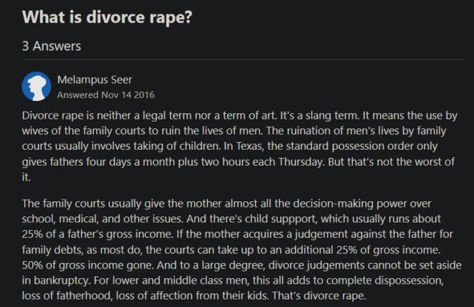 Well Teach boys not to rape when we Teach girls not to divorce rape. Fair is fair?