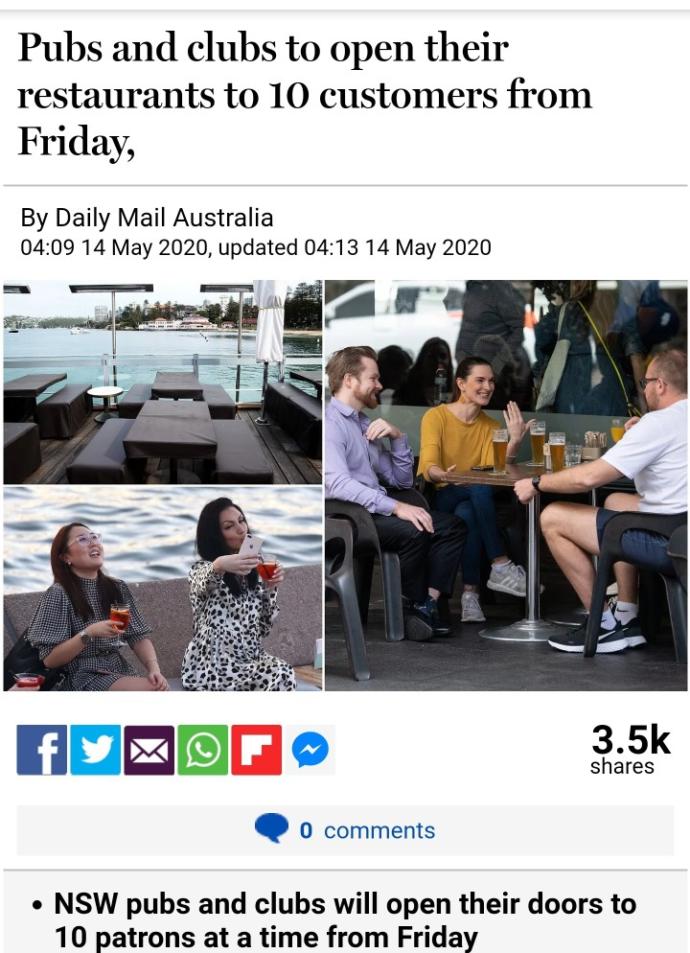 Would you go out drinking or dining as soon as restaurants & pubs open again?