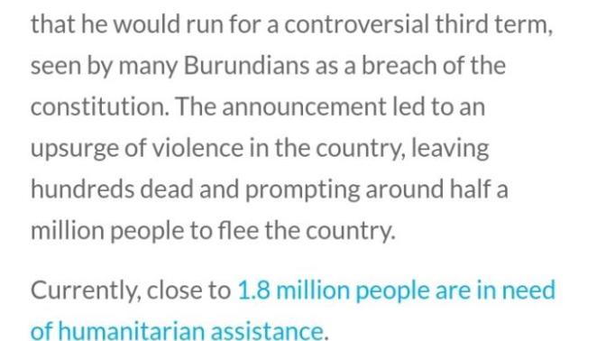 What do you think about the politic situation in Burundi?