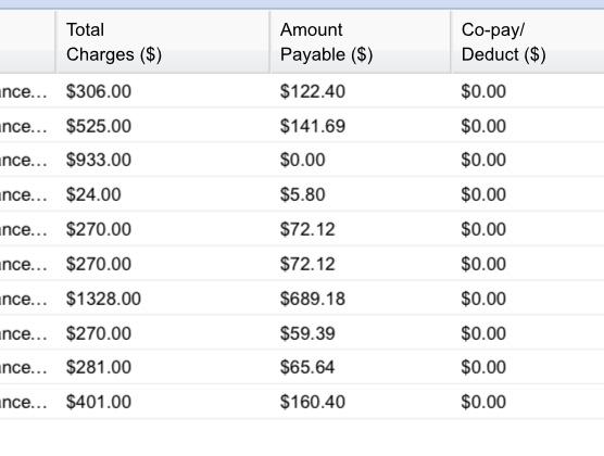 Anyone know about health insurance charges?