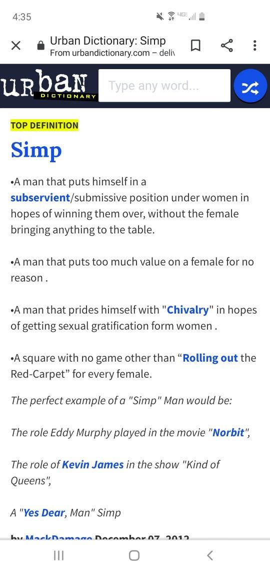 Ladies, would you ever date a simp?