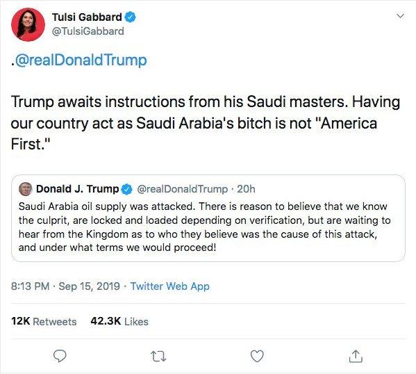 If Trump is such a strong alpha man, why the heck he is a little bitch boy for Saudi Arabia?