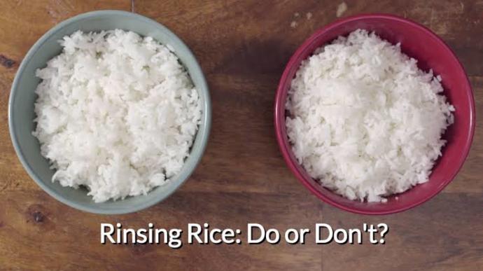 Washed and unwashed rice