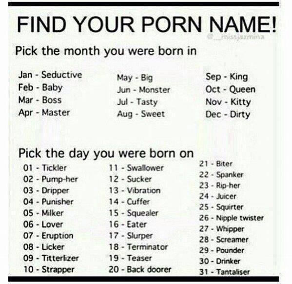 Whats your p8rnstar name 😂?