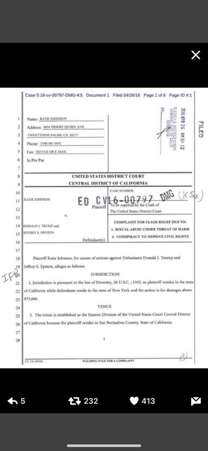 Leaked documents expose that trump raped several minors and was involved with Epstein. Thought?