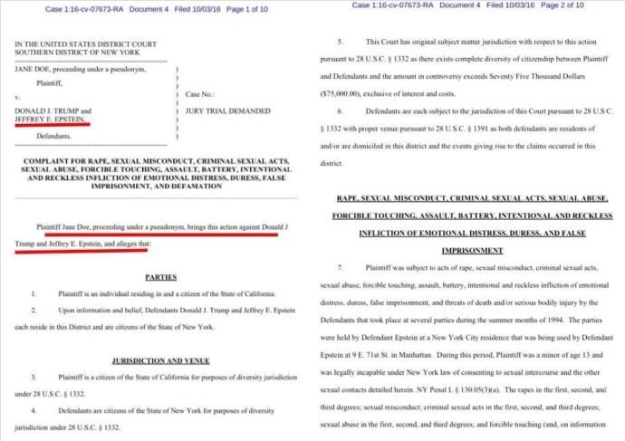 Leaked documents expose that trump raped several minors and was involved with Epstein. Thought?