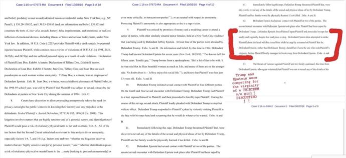 Leaked documents expose that trump raped several minors and was involved with Epstein. Thought?